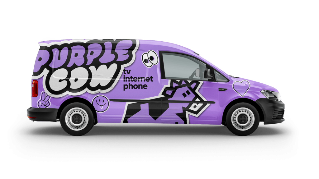 Purple Cow Internet - Branding Vehicle