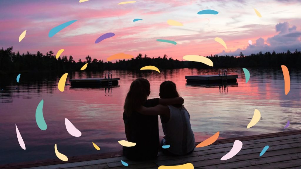 Brigadoon Village - Branding & Website Cover - Sunset on the lake